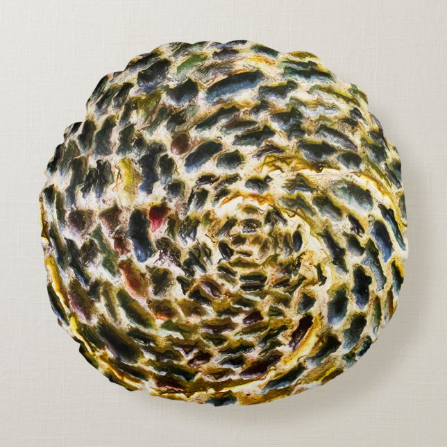 Rainbow Depression Rundes Kissen (Vorderseite)