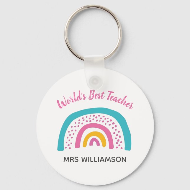Rainbow: Der beste Lehrer der Welt Schlüsselanhänger (Vorderseite)