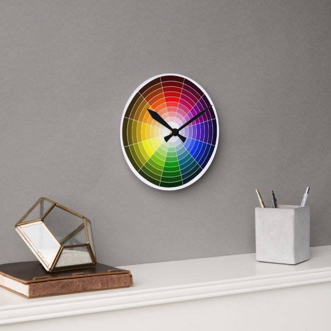 Rainbow des Artist Color Wheels Runde Wanduhr (Büro)