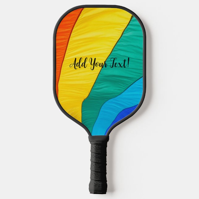 Rainbow-Design mit Personalisierung Pickleball Schläger (Rückseite)