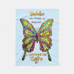 Rainbow Diabetes Mein Leben Schmetterling Blankon Fleecedecke