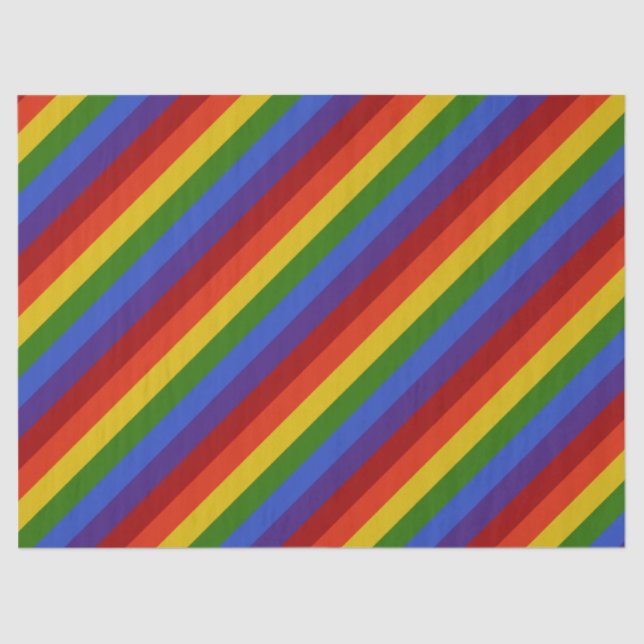 Rainbow Diagonal Classic Streifen Retro Seidenpapier (Vorderseite)