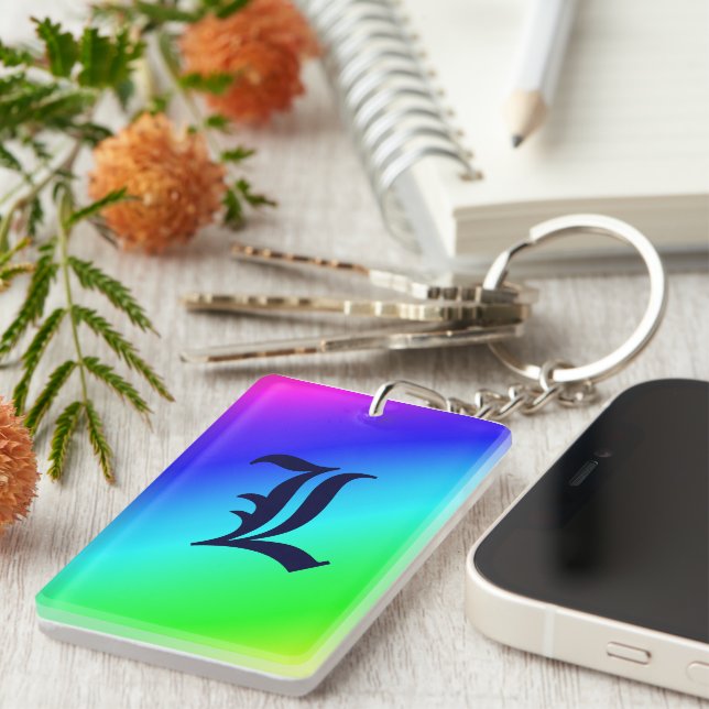 Rainbow Diagonal Streifen Schlüsselanhänger (Vorderseite rechts)