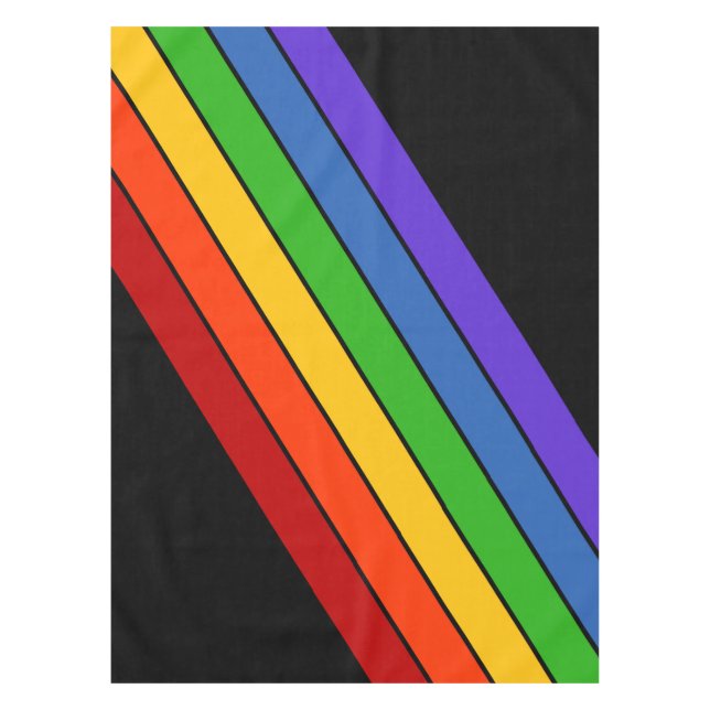 Rainbow Diagonal Strip Tischdecke (Vorderseite)