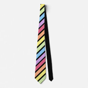 Rainbow Diagonal Stripe Neck Tie Krawatte
