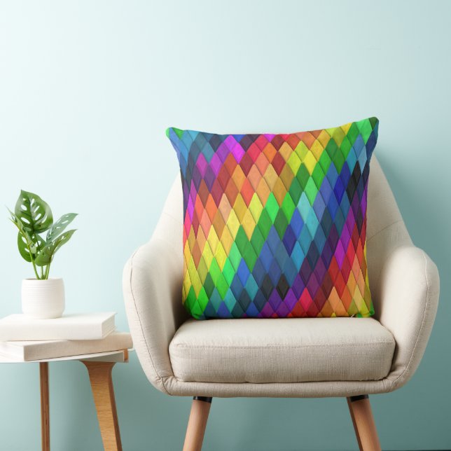 Rainbow Diamond Geometric Muster Kissen (Stuhl )