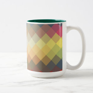 Rainbow Diamond Zickzack Muster Zweifarbige Tasse