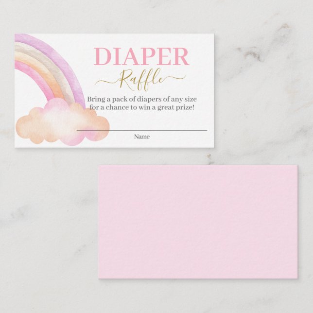 Rainbow Diaper Raffelkarte Begleitkarte (Vorne/Hinten)