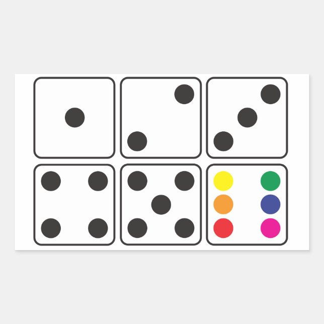 Rainbow Dice Sticker (Vorderseite)