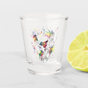 Rainbow Dinosaur Velicoraptor Schnapsglas