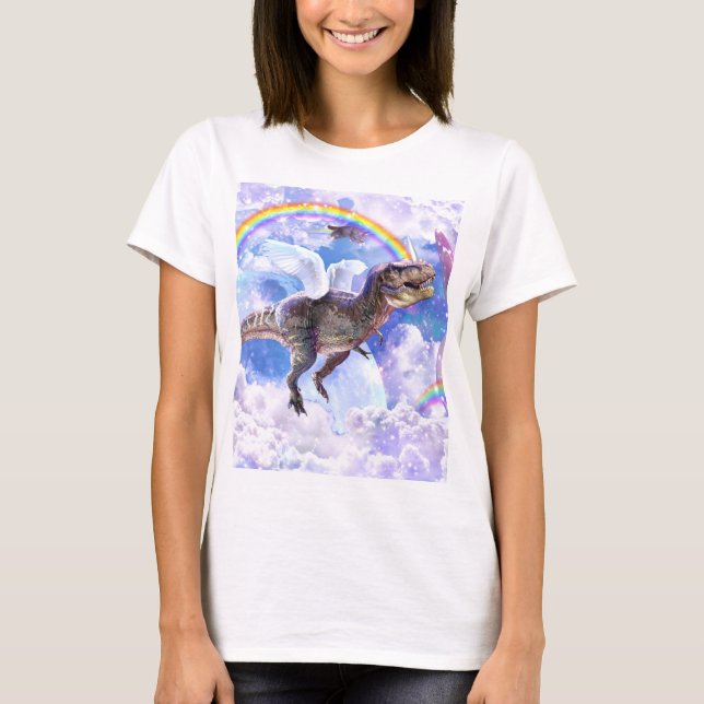 Rainbow-Dinosaurier-Einhorndinocorn T-Shirt (Vorderseite)
