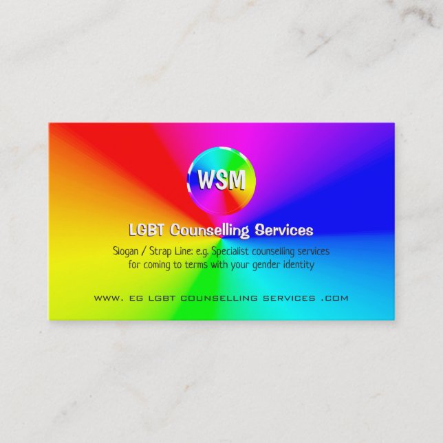 Rainbow Disk LGBT Counseling Services Visitenkarte (Vorderseite)