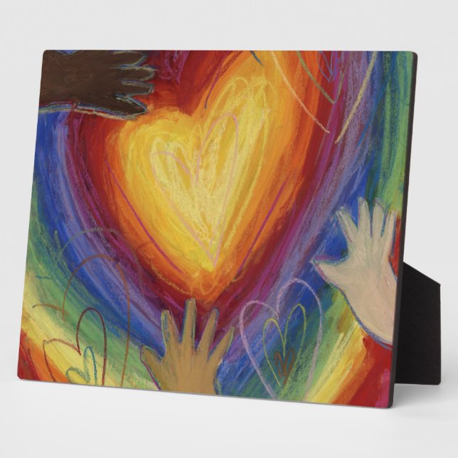 Rainbow Diversity Hearts DEI Plaque Art Printing Fotoplatte (Seite)