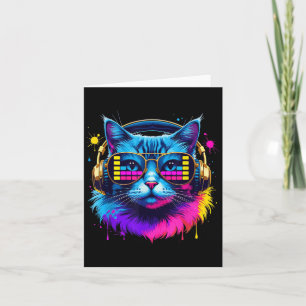 Rainbow Dj Cat Music Lover for Cat Lover Cat Mama Karte