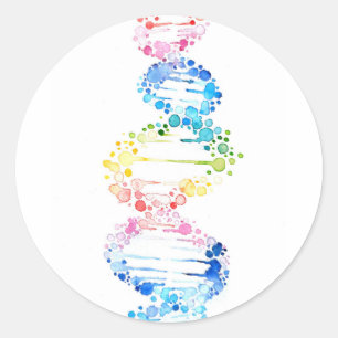 Rainbow DNA Runder Aufkleber