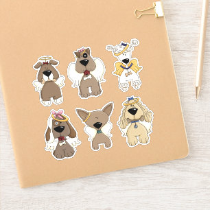 Rainbow Dog Angel Stickers Aufkleber