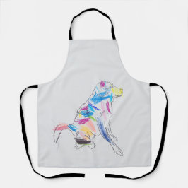 Rainbow Dog Art Schürze