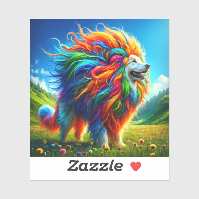 Rainbow Dog Aufkleber (Blatt)