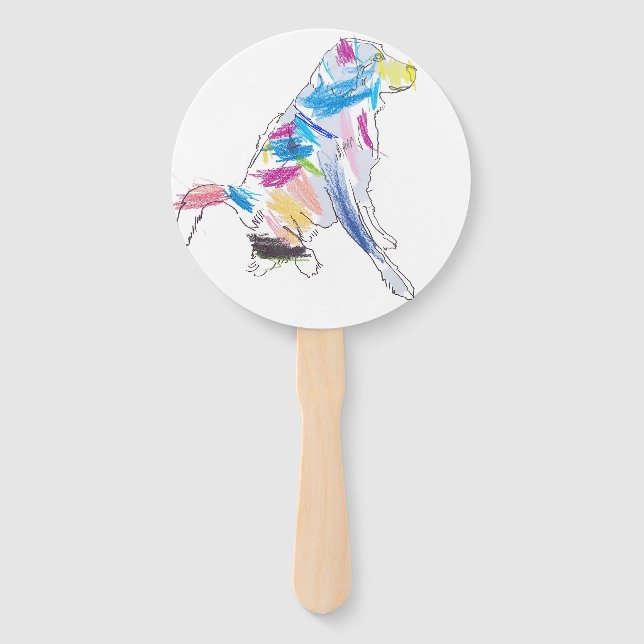 Rainbow Dog Fan Fächer (Vorderseite)