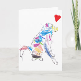 Rainbow Dog Happy Valentine's Day ! Karte