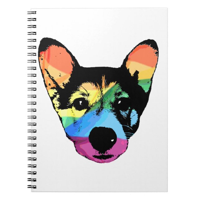 Rainbow Dog, Notizbuch, Spiralheft Notizblock (Vorderseite)