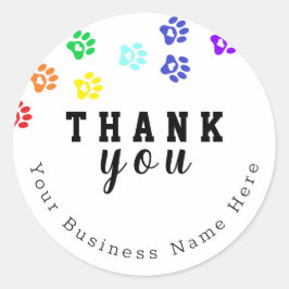 Rainbow Dog Paw Custom Danke Stickers