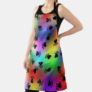 Rainbow Dog Paw Prints Schürze
