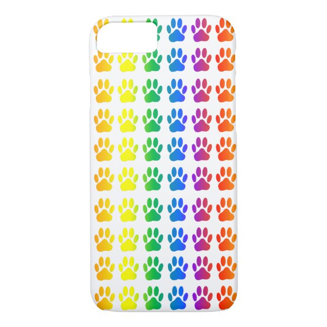 Rainbow Dog Pawprint Case-Mate iPhone Hülle (Rückseite)