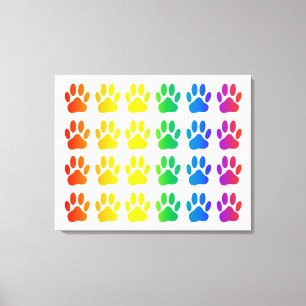 Rainbow Dog Pawprint Leinwanddruck