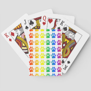 Rainbow Dog Pawprint Spielkarten