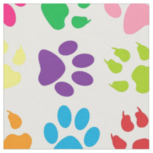 Rainbow Dog Paws Muster Stoff