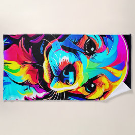 Rainbow Dog Portrait Art Strandtuch