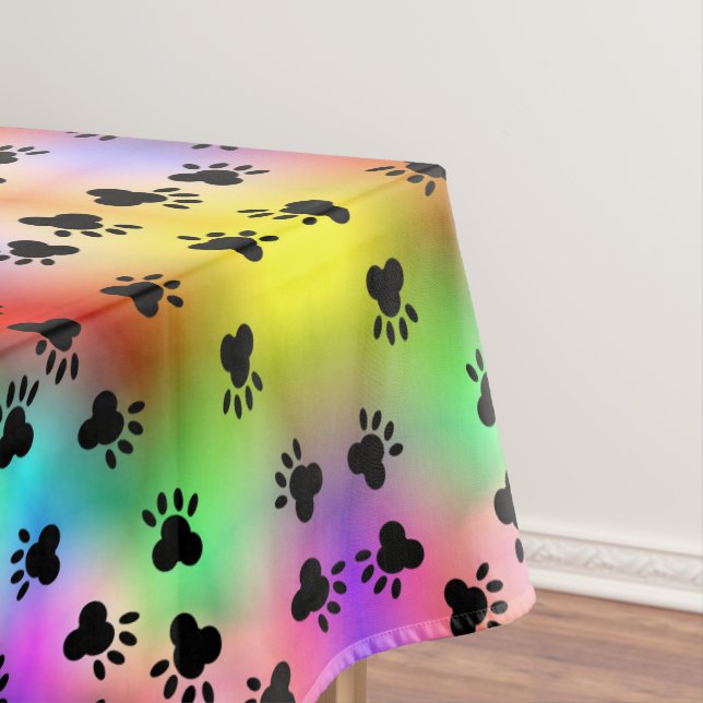 Rainbow Dog Prints Tischdecke (Beispiel)