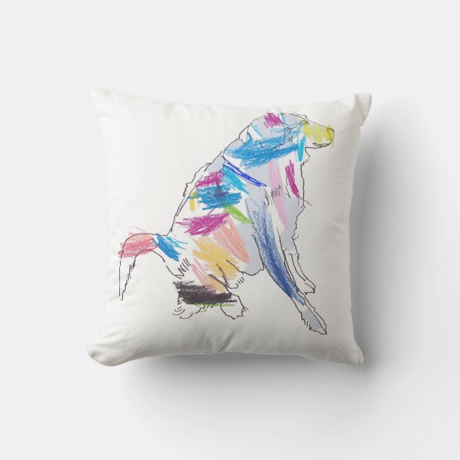 Rainbow Dog Throw Kissen (Vorderseite)
