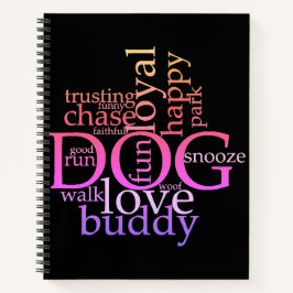 Rainbow Dog Word Art Bullet Journal Notizbuch