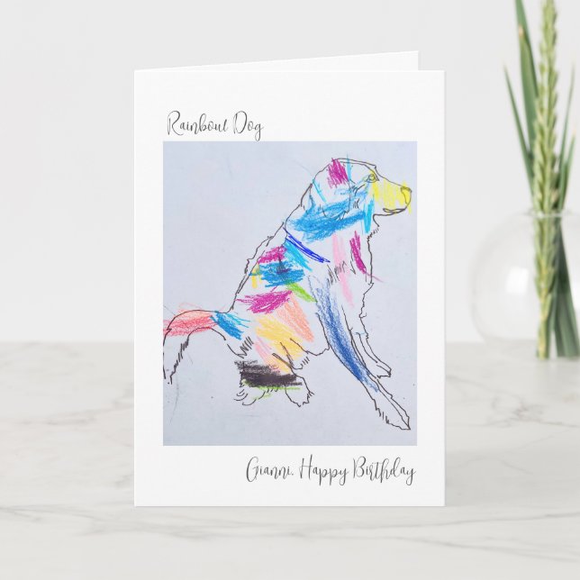 Rainbow Dog's Birthday Card Karte (Vorderseite)
