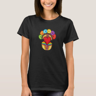 Rainbow doll Heart LGBT Amulet colorful flower cro T-Shirt