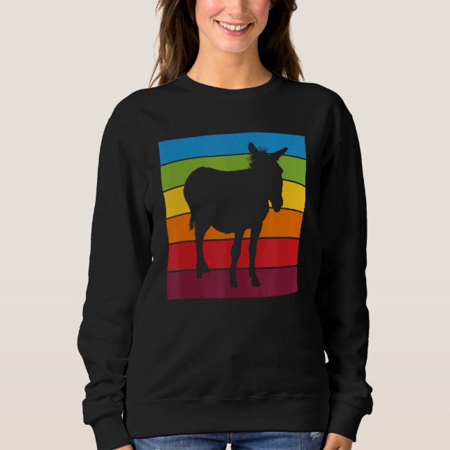 Rainbow Donkey Niedliche Donkey Picture Colorful S Sweatshirt (Vorderseite)