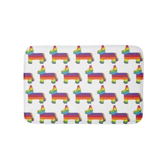 Rainbow Donkey Piñata Cinco De Mayo Party Badematte (Vorderseite)