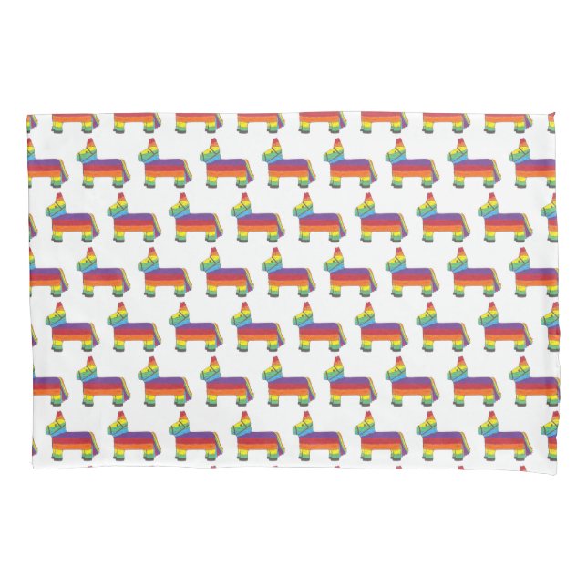 Rainbow Donkey Piñata Cinco De Mayo Party Kissenbezug (Vorderseite)