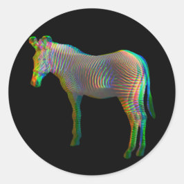 Rainbow Donkey Runder Aufkleber