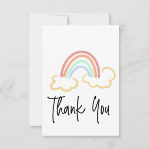 Rainbow Doodle Art Danke, Script farbenfroh Karte