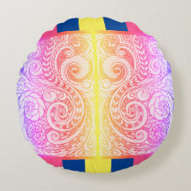 Rainbow Doodle Art Floor Kissen