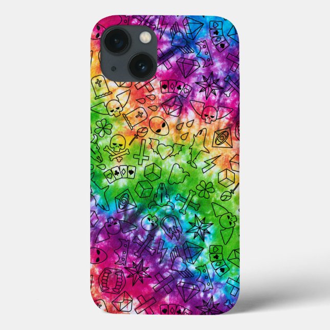 Rainbow Doodle Case-Mate iPhone Hülle (Rückseite)