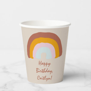 Rainbow Doodle Custom Message Pappbecher