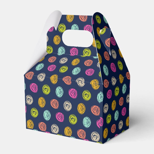 Rainbow Doodle Dot Confetti zur Marine Geschenkschachtel (Vorderseite)