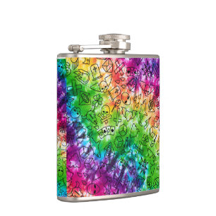 Rainbow Doodle Flachmann