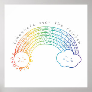 Rainbow Doodle Print Poster