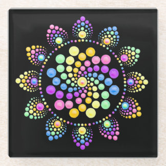 Rainbow Dot Art Mandala Untersetzer