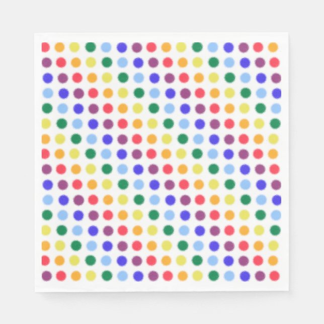 Rainbow Dot Confetti Party Serviette (Vorderseite)